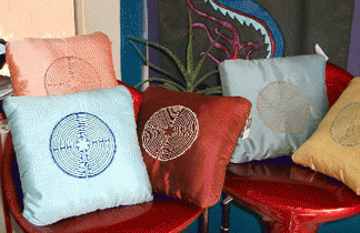 Silk Labyrinth  Pillows by Trish Schmiedl