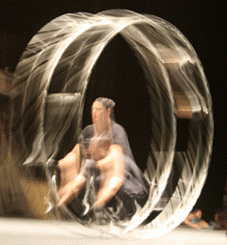 German wheel rehearsal, time exposure