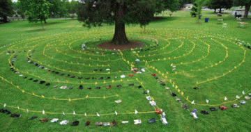 Day of Peace Shoe Labyrinth, SueAnne Foster & Tricia Casey