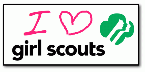 Graffiti on Girl Scout logo by Meryl Ann Butler