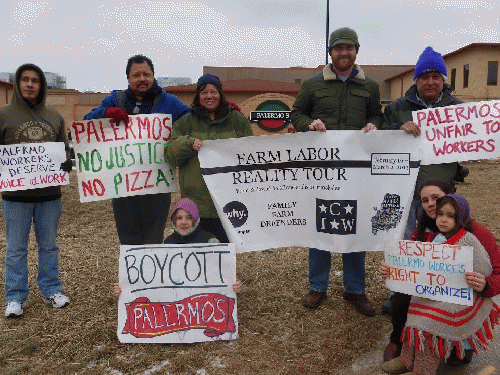 Bob St Peter and Family Alongside Palermos Picketers