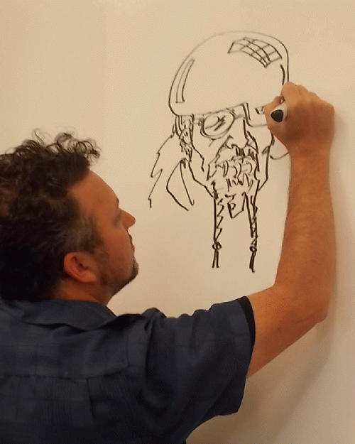 Darick Robertson draws the helmet