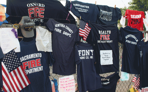 Fire Depts around the country sent their support.