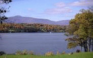 View west across the Hudson from Clermont