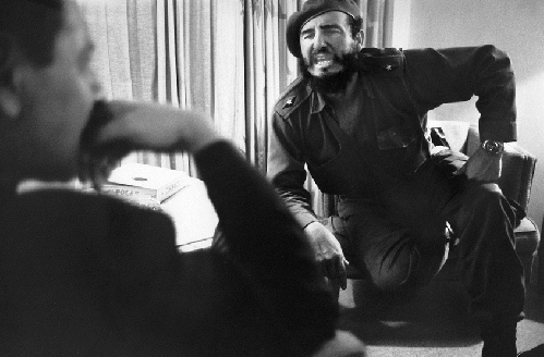 Fidel Castro with JFK secret envoy, French journalist Jean Daniel, in Varedero Beach on November 19, 1963, From ImagesAttr