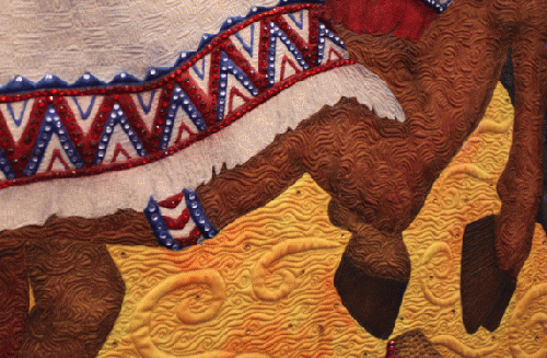 Carousel Stampede, detail. Cathy Wiggins, Macon NC.