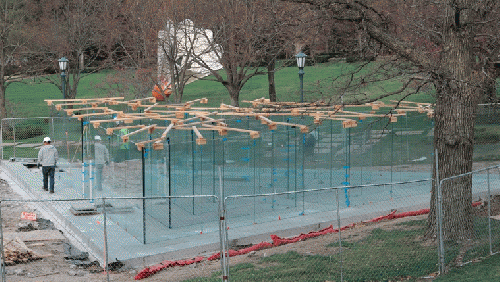 Nelson-Atkins Glass Labyrinth under construction, April 2014