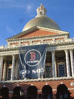 Massachusetts State House Red Sox Banner