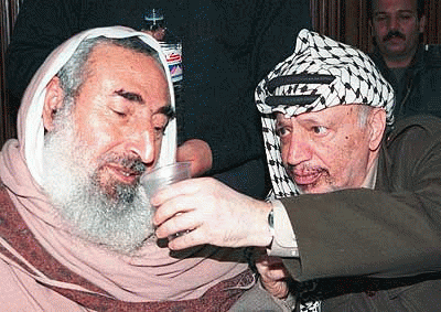 Late Palestinian leader Yasser Arafat and late Hamas leader Sheikh Ahmad Yassin, From ImagesAttr