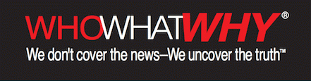 Logo for WhoWhatWhy, founded by Baker