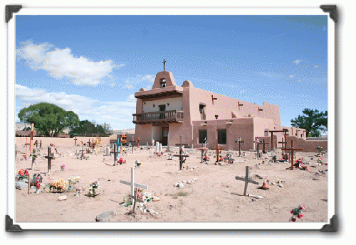 Ildefonso Pueblo's church and cemetery