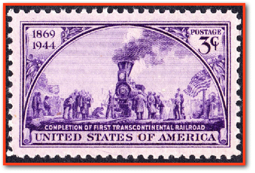 Transcontinental Railroad commemorative stamp