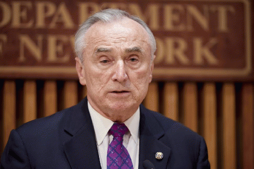 Police Commissioner Bill Bratton in a joint FBI/NYPD press conference