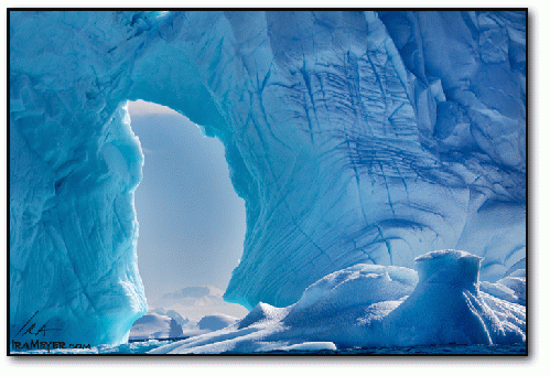 Iceberg Arch and Mountains, Spert Islands, Antarctica