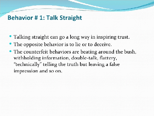 Behavior #1: Talk Straight, From ImagesAttr