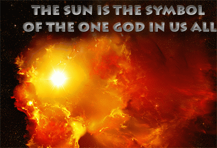 Sun symbol of the One God