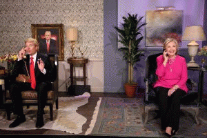 Hillary Clinton and JImmy Fallon as Donald Trump on 