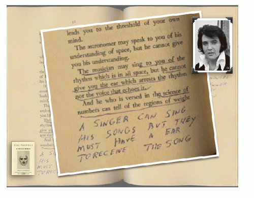 Elvis' handwritten notes in his copy of 