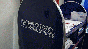 USPS logo on packaging display