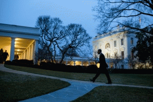 President Barack Obama returning to the White House on Jan. 17, 2013.