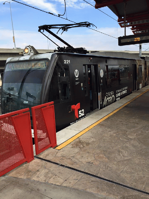 Greenline Train at Airport Station in Los Angeles