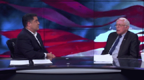 Cenk Uygur and Bernie Sanders