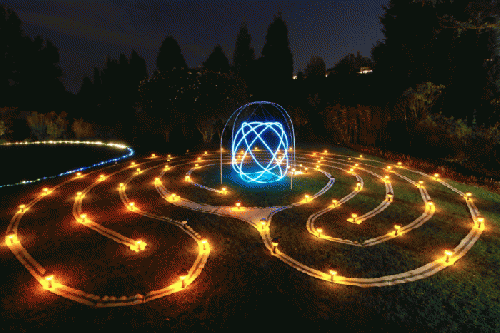 Genesa Labyrinth at night