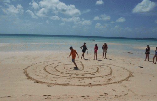 Walking a labyrinth in the Bahamas with Elizabeth (BJ) Mosher