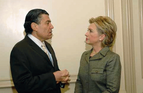Hillary Clinton and Haim Saban
