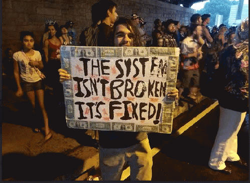 Protest sign at DNC Convention