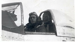 Ralph in the cockpit of his P-51 Mustang 'Debra Dell'--Duxford, England, 1944.