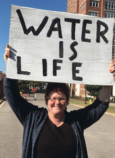 Anna Lee Scully at the Dakota Access Pipeline Day of Action, Norfolk VA