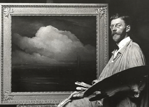 Leon Dabo in his studio, ca 1910 (detail).