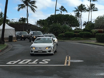 Obama convoy leaving his holiday home in Hawaii