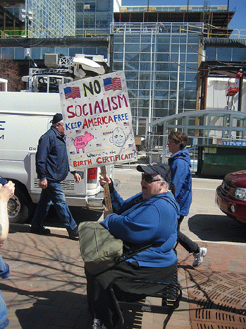 Signs of Madison's Tea Party: .Where is the birth certificate?., From FlickrPhotos