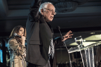 Marianne Williamson and Bernie Sanders