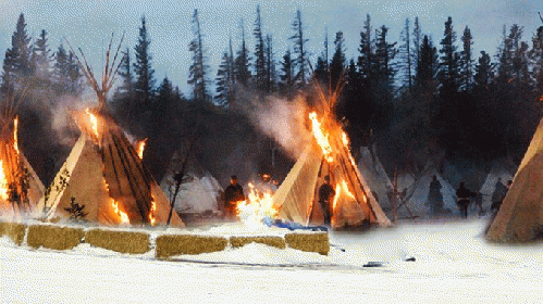 Burning tipis