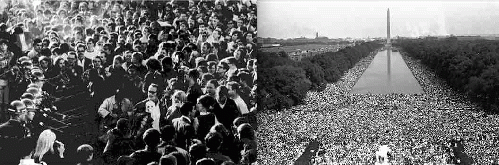 '67 Pentagon occupation, '63 Civil Rights March. Both movements forced Democratic Party to change