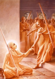 The Vaishnava Sannyasi Sri Chaitanya with his devotees, From ImagesAttr