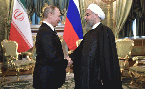 Vladimir Putin met with President of Iran Hassan Rouhani -- Uncle Sam's Regime Change Targets, From ImagesAttr
