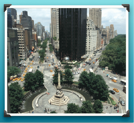 View of Columbus Circle from Robert, the restaurant atop the Museum of Arts and Design