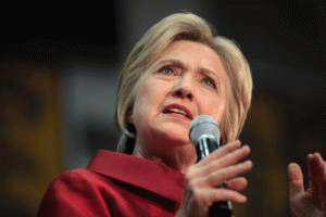 Former Secretary of State Hillary Clinton speaking with supporters at a campaign rally in Phoenix, Arizona, March 21, 2016.