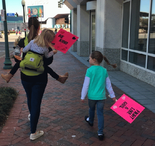 On their way to Norfolk, VA's Women's March, Jan 21, 2018