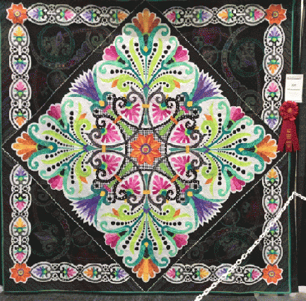 Wonderland by Renae Haddadin and Karen Kay Buckley  won a Second Place ribbon at AQS Quiltweek Lancaster 2018