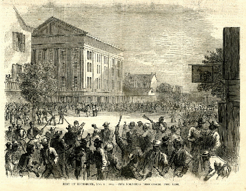 Riot in Richmond, May 11, 1867 - The soldiers dispersing the mob