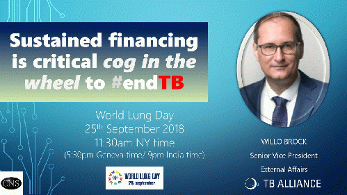 Sustained financing is critical cog in the wheel to #endTB: Willo Brock