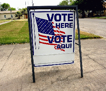 Vote Here sign, From WikimediaPhotos