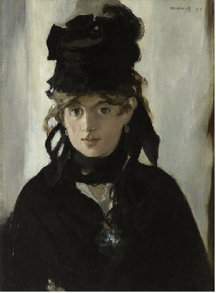 'Berthe Morisot with a Bouquet of Violets' (in mourning for her father), 1872, col. Muse'e d'Orsay