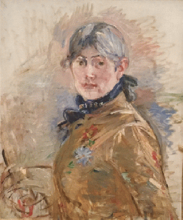 Self-portrait.  1885. At age 44, Berthe Morisot shows that she  is confident in her abilities.