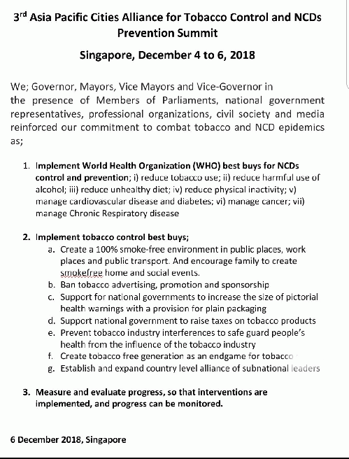 DECLARATION of 3rd AP-CAT adopted by Mayors, in presence of MPs and other sub-national leaders of over 12 countries in Asia Pacific